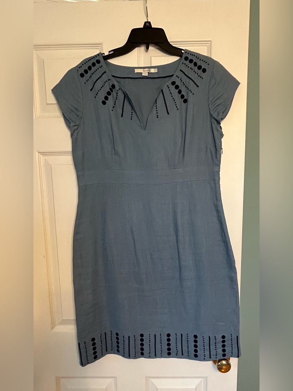 Boden Light Blue Eyelet-Detail Midi Dress